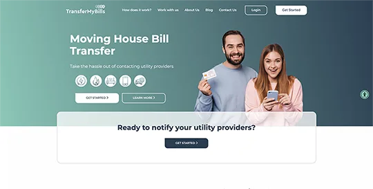 Image of a section of the TransferMyBills home page