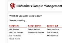 Snapshot of the Biomarkers Website homepage